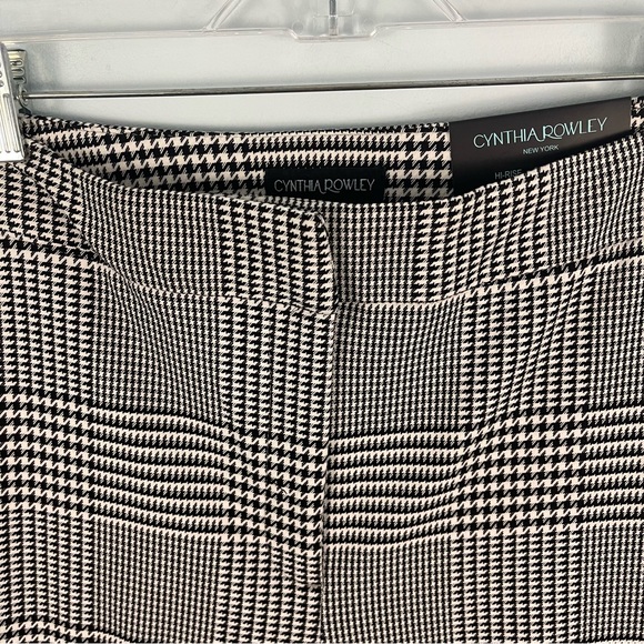 CYNTHIA ROWLEY Houndstooth High Rise Straight Leg Trouser Pants 8, 12 - Picture 7 of 16
